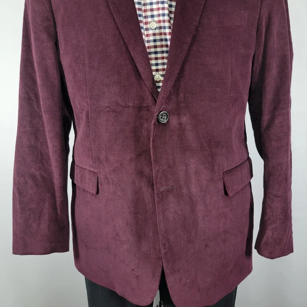 U.S POLO ASSN Men's Sport Coat Blazer‎ Two Button Burgundy Corudory 44R
